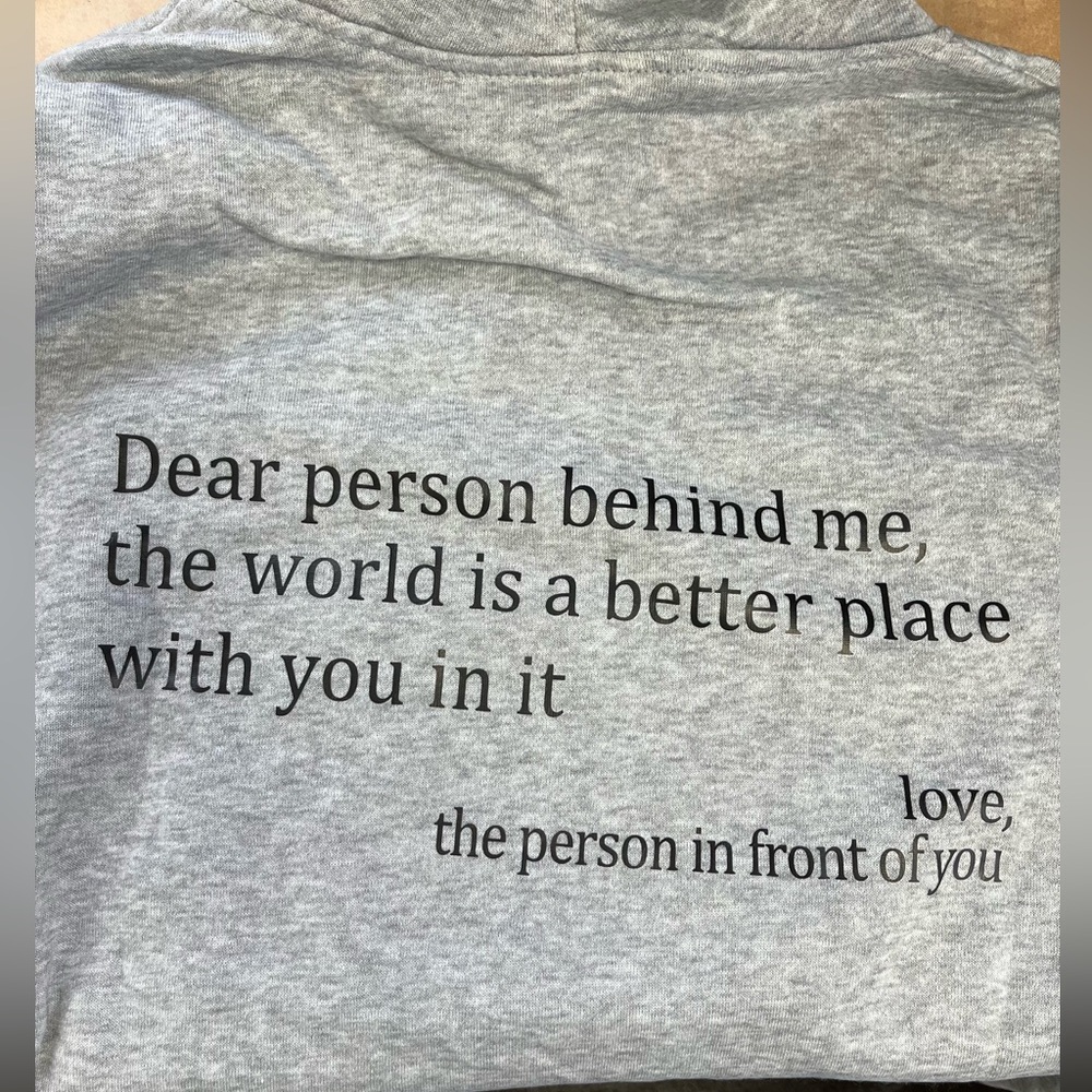 Dear Person Co Gray Hoodie with 'You Are Enough' NWT - Picture 2 of 4